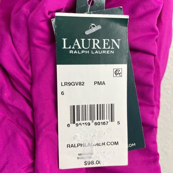 NWT Lauren Ralph Lauren Magenta Two-Piece Swimsuit Sizes 6 or 10 - Picture 7 of 7